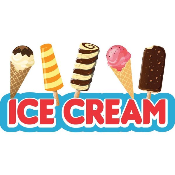 Signmission Safety Sign, 9 in Height, Vinyl, 6 in Length, Ice Cream 2, D-DC-48-Ice Cream 2 D-DC-48-Ice Cream 2